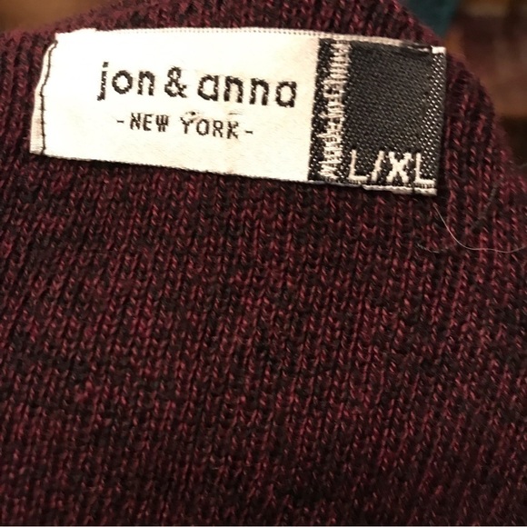 Jon & Anna Knitted Crocheted Sweater Vest. Wine Coloured. Size L /XL. - Picture 5 of 6